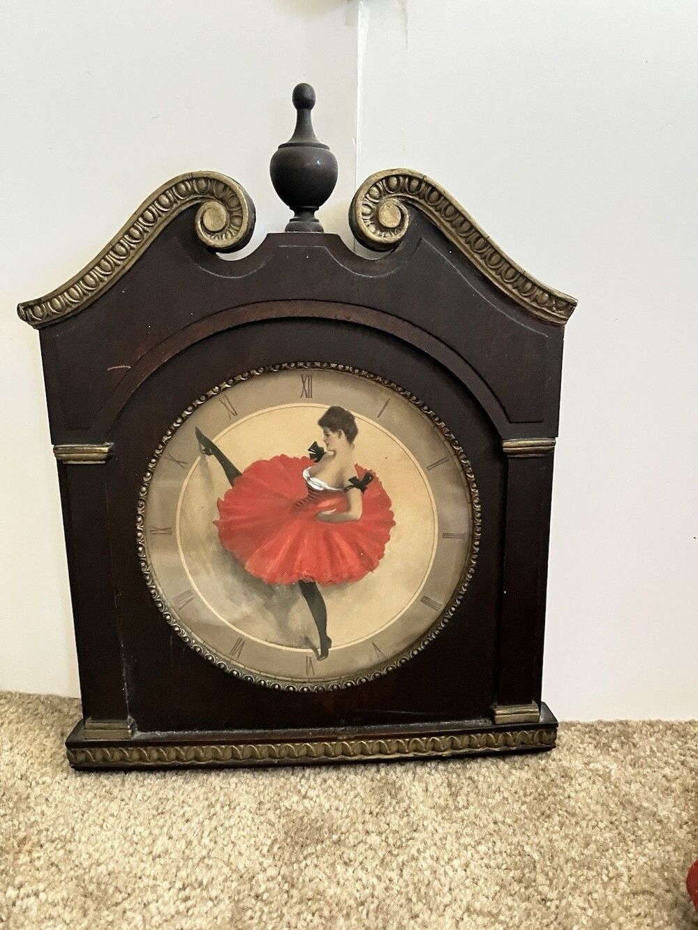 Victorian Old World Wall Clock Decor Brown Traditional Baroque Romantic Non Work